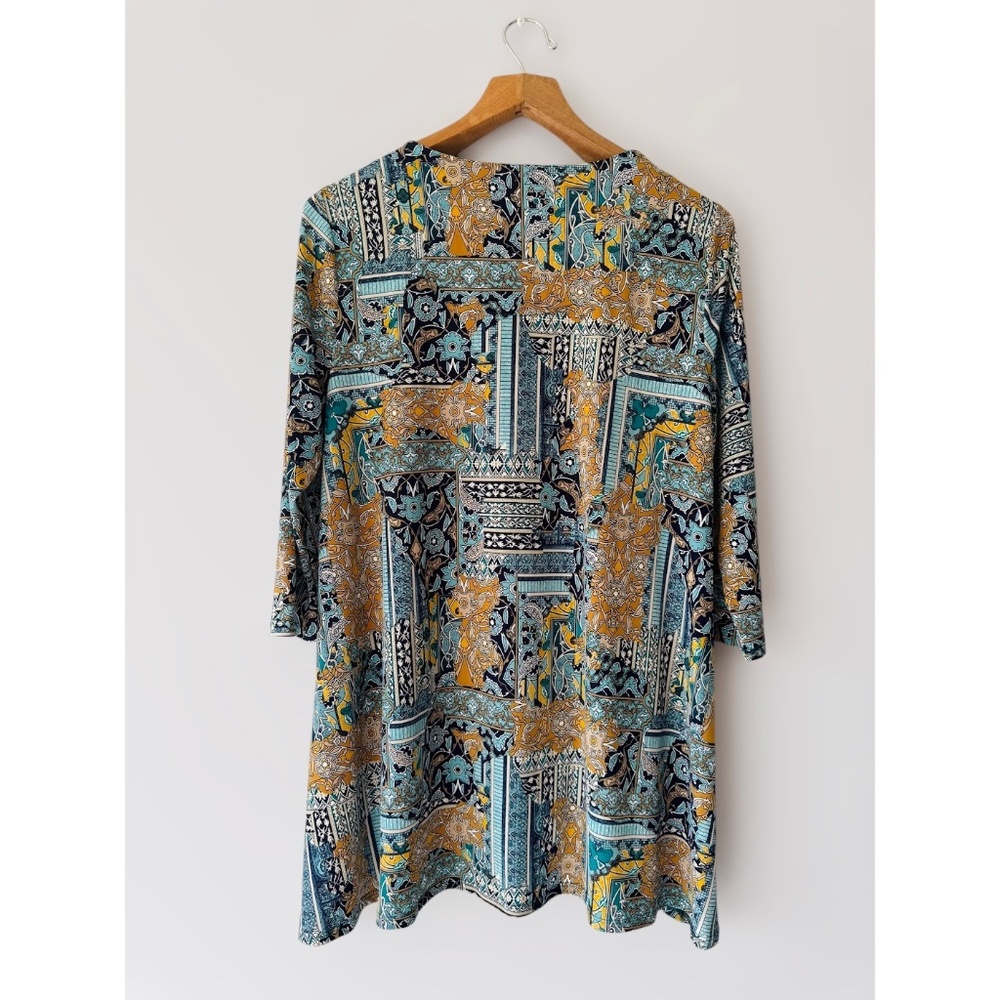 Chico's Women's Multicolor Patchwork Print Beaded… - image 4